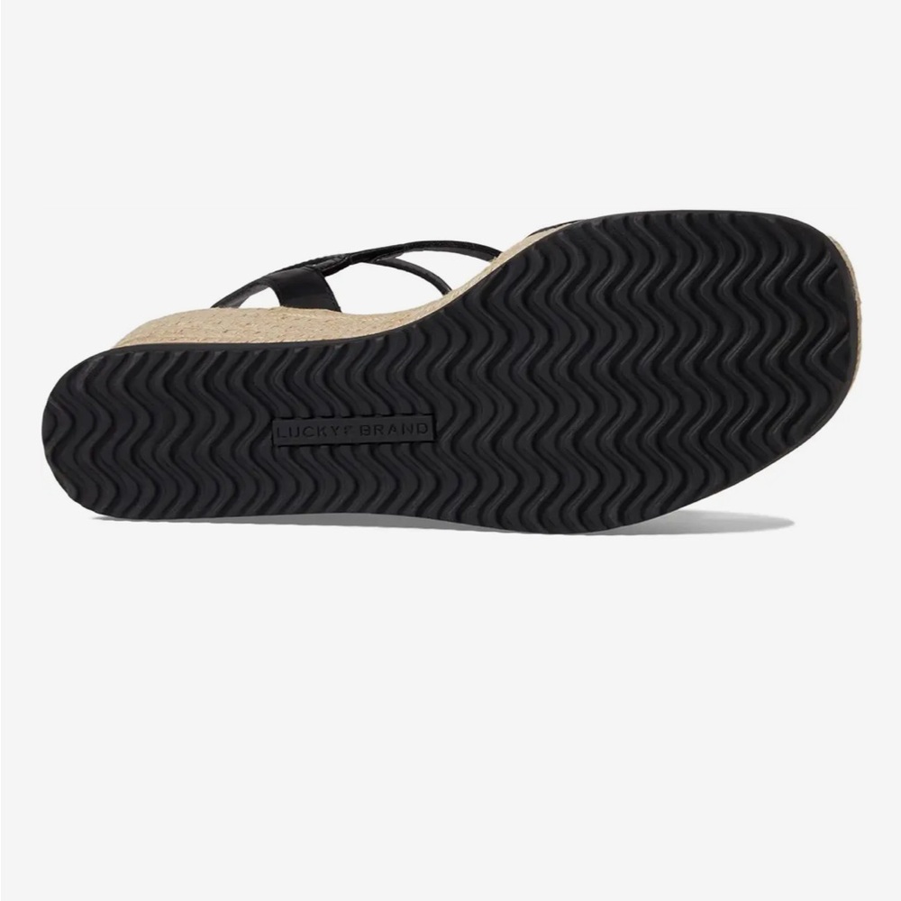 NIB Lucky Brand Black Espadrille Wedge Carolie Sandals Sz 8.5 - Picture 3 of 9
